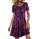 Summer Dresses for Women Casual Short Sleeve T Shirt Sundress with Pockets
