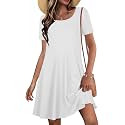 Summer Dresses for Women Casual Short Sleeve T Shirt Sundress with Pockets