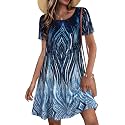 Summer Dresses for Women Casual Short Sleeve T Shirt Sundress with Pockets