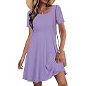 Summer Dresses for Women Casual Short Sleeve T Shirt Sundress with Pockets
