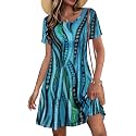 Summer Dresses for Women Casual Short Sleeve T Shirt Sundress with Pockets