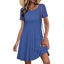 Summer Dresses for Women Casual Short Sleeve T Shirt Sundress with Pockets