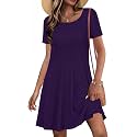 Summer Dresses for Women Casual Short Sleeve T Shirt Sundress with Pockets