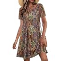 Summer Dresses for Women Casual Short Sleeve T Shirt Sundress with Pockets