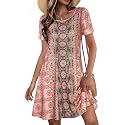 Summer Dresses for Women Casual Short Sleeve T Shirt Sundress with Pockets