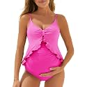 Summer Mae Maternity Swimsuit One Piece Ruffle Pregnancy Bathing Suit