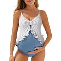 Summer Mae Maternity Swimsuit One Piece Ruffle Pregnancy Bathing Suit