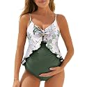 Summer Mae Maternity Swimsuit One Piece Ruffle Pregnancy Bathing Suit