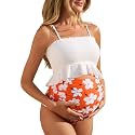 Summer Mae Maternity Swimsuit Ruffled Two Piece High Waist Bikini Swimwear