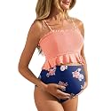 Summer Mae Maternity Swimsuit Ruffled Two Piece High Waist Bikini Swimwear