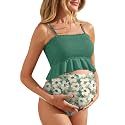 Summer Mae Maternity Swimsuit Ruffled Two Piece High Waist Bikini Swimwear