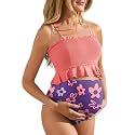 Summer Mae Maternity Swimsuit Ruffled Two Piece High Waist Bikini Swimwear