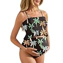 Summer Mae Maternity Swimsuit Ruffled Two Piece High Waist Bikini Swimwear
