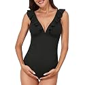 Summer Mae Ruffle Maternity Swimsuit One Piece V-Neck Lace Up Bathing Suit