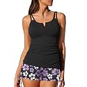 Summer Mae Tankini Swimsuits for Women 2026 Bathing Suits Top Ruched Two Piece Tummy Control V-Wire Modest Swim Suits