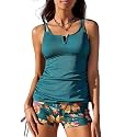 Summer Mae Tankini Swimsuits for Women 2026 Bathing Suits Top Ruched Two Piece Tummy Control V-Wire Modest Swim Suits