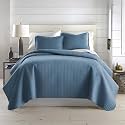 Summer Quilt King Size Bedding Set with 2 Pillow Shams, Coronet Blue Quilt