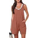 Summer Rompers for Women 2026 Spring Flowy Dressy Casual Jumpsuits Beach Comfy Linen Athletic Cotton Overalls