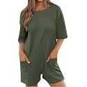 Summer Rompers for Women 2026 Spring Flowy Dressy Casual Petite Jumpsuits Beach Comfy Linen Athletic Overalls