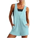 Summer Rompers for Women 2026 Spring Flowy Dressy Casual Boho Jumpsuits Beach Comfy Linen Athletic Overalls