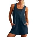 Summer Rompers for Women 2026 Spring Flowy Dressy Casual Boho Jumpsuits Beach Comfy Linen Athletic Overalls