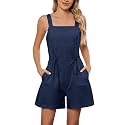 Summer Rompers for Women 2026 Spring Flowy Dressy Casual Tshirt Jumpsuits Beach Comfy Linen Athletic Overalls