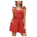 Summer Rompers for Women 2026 Spring Flowy Dressy Casual Jumpsuits Beach Comfy Linen Athletic Tshirt Overalls