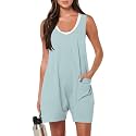 Summer Rompers for Women 2026 Spring Flowy Dressy Casual Jumpsuits Beach Comfy Linen Athletic Cotton Overalls