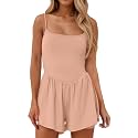 Summer Rompers for Women 2026 Spring Flowy Dressy Casual Date Night Jumpsuits Beach Comfy Linen Athletic Overalls