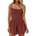 Summer Rompers for Women 2026 Spring Flowy Dressy Casual Date Night Jumpsuits Beach Comfy Linen Athletic Overalls