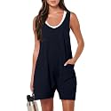 Summer Rompers for Women 2026 Spring Flowy Dressy Casual Jumpsuits Beach Comfy Linen Athletic Cotton Overalls