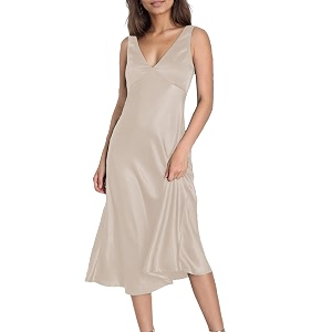 Summer Satin V Neck Backless Midi Dresses