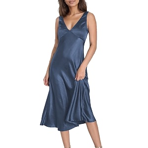 Summer Satin V Neck Backless Midi Dresses