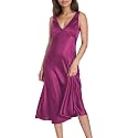 Summer Satin V Neck Backless Midi Dresses