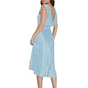Summer Satin V Neck Backless Midi Dresses