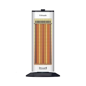 summercool heat_pillar 1500w room heater  safety mesh grill  quick heating  rust-free metal grill front  lightweight for easy portability  placed vertically  1 year warranty white