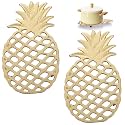 Sumnacon 2 Pack Cast Iron Trivets Rustic Heat Resistant Metal Trivets，Gold