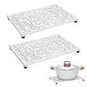 Sumnacon Cast Iron Trivet 2Pcs Heat Resistant Trivets for Hot Pots and Pans