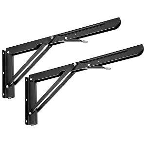 sumnacon 2 pcs 14 inch folding shelf brackets metal table shelf hinges