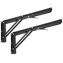 Sumnacon 2 Pcs 14 Inch Folding Shelf Brackets Metal Table Shelf Hinges