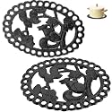 Sumnacon 2 Pack Rectangle Cast Iron Trivets, Rustic Iron Hot Dish Plate Trivet for Kitchen Countertop Dining Table (Black, 8.9 x 6.8 Inch)