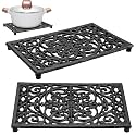 Sumnacon Cast Iron Trivet 2Pcs Heat Resistant Trivets for Hot Pots and Pans