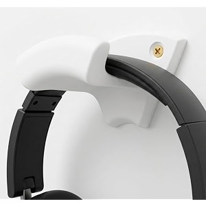 sumora wall mount headphone holder with screws amp wall plugs  headset hanger for gaming headphones  space saving headphone stand for desk studio amp office  white