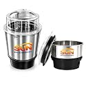 SUN ENTERPRISES Stainless Steel Combo (Mini 180 Ml &amp; 500 Ml) grinders Jars Set one for Mixer Grinder, Compatibility with all mixer grinders with 2 slots of grinders Jars fitting with 4 teeth coupler
