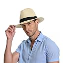 Sun Hat Straw Fedora Hats for Men Women Beach Hat Panama Hat Men Wide Brim Summer Hats UPF80+