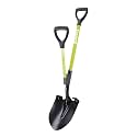 Sun Joe SJ-SHLV06 Shovelution Strain-Reducing Utility Round-Point Digging Garden Shovel, 9-Inch Steel Head, Patented Shovelution Auxiliary Handle