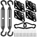 Sun Shade Sail Hardware Kit: 6 Inch 304 Stainless Steel Heavy Duty Sunshade Hardware for Rectangle & Triangle Shade Sail Installation, Canopy Accessories for Sun Shades Outdoor Patio Garden Backyard