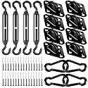 Sun Shade Sail Hardware Kit: 80 Pcs 6 Inch 304 Stainless Heavy Duty Sunshade Hardware for Rectangle & Triangle Shade Sail Installation, Canopy Accessories for Sun Shades Outdoor Patio Garden Backyard