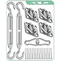 Sun Shade Sail Hardware Kit: Triangle Rectangle Shade Sail Hardware Kit Heavy Duty, M6 Turnbuckles for Shade Sail Pad Eye Sun Shade Hooks, Patio Garden Sun Shade Sail Canopy Hardware Installation Kit