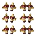 Sun Shield Zinc Alloy Antique Mandir Wine Gold Finish Curtain Bracket Window Curtains Holder Support for Window &amp; Door Fitting. (1 Inch, Maroon) Set of 6.